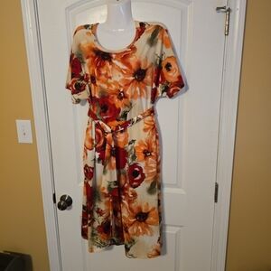 Lularoe Marly midi Floral Print Women's Dress